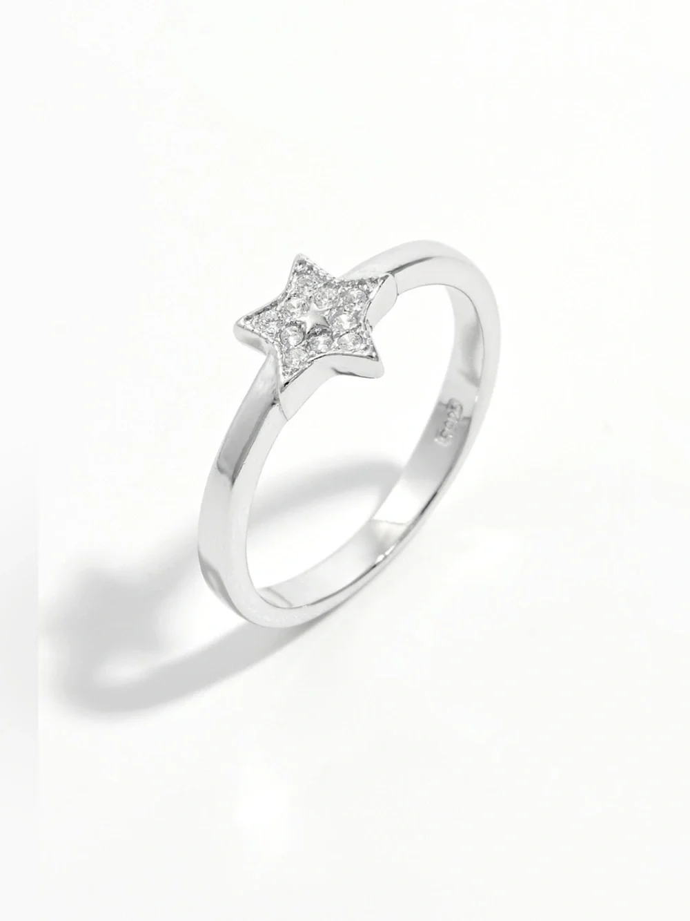 925 Sterling Silver Inland Zircon Star Ring